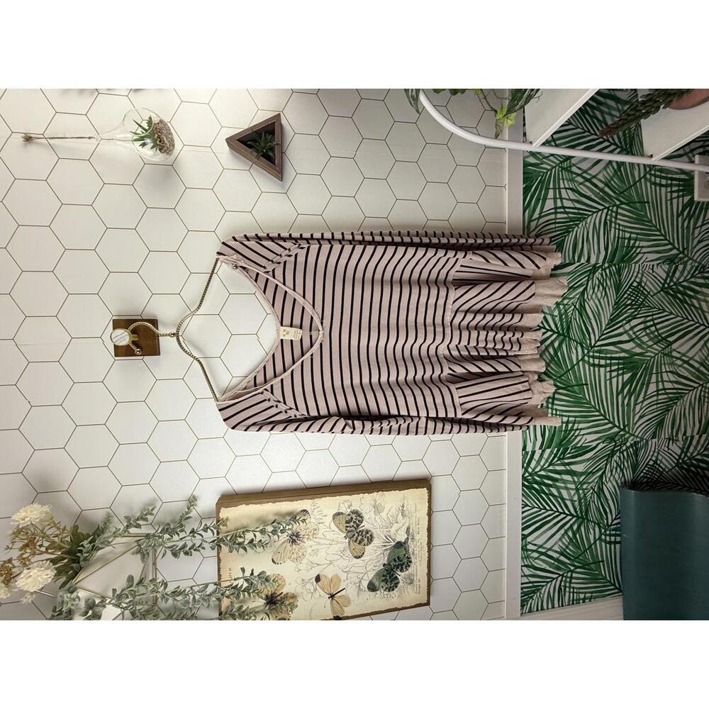 We the Free Pink Striped Tunic Lightweight Long Sleeve Top - Size - Medium